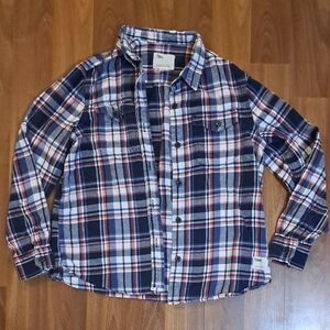 Tilley Navy Plaid Button-Down Shirt